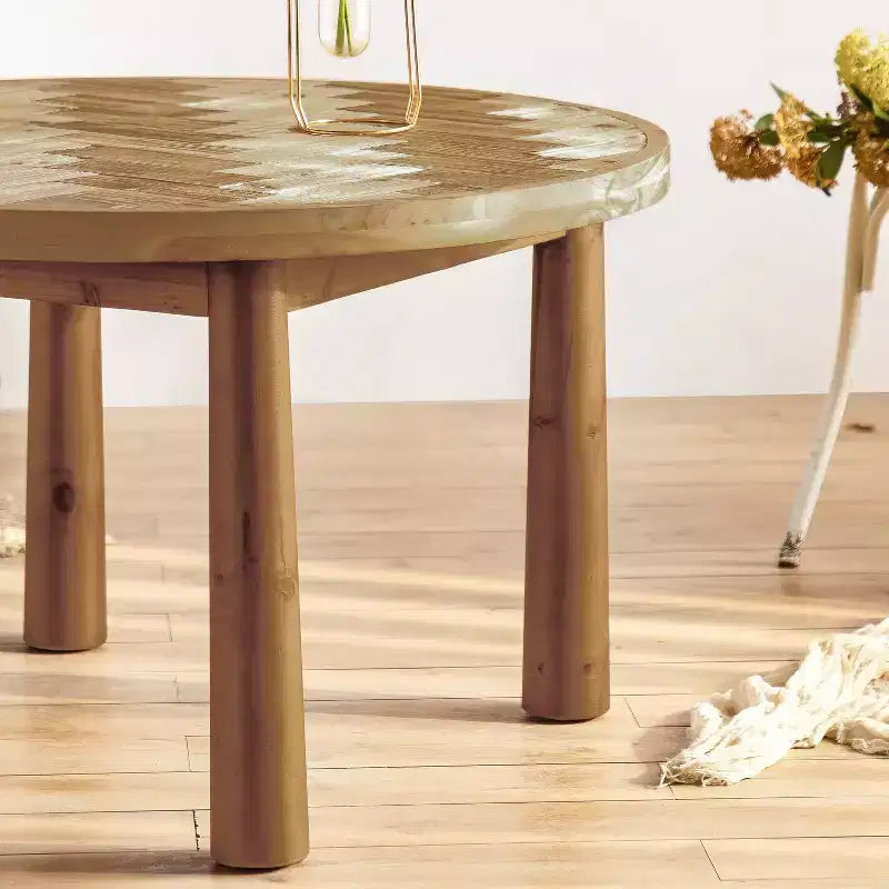 Table basse en bois massif de style Mid-Century,robuste et élégante pour salon ou appartement