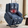 Acekool Oversized Power Lift Recliner Chair Linen, 8-Point Massage Heat Chair with Storage for Elderly