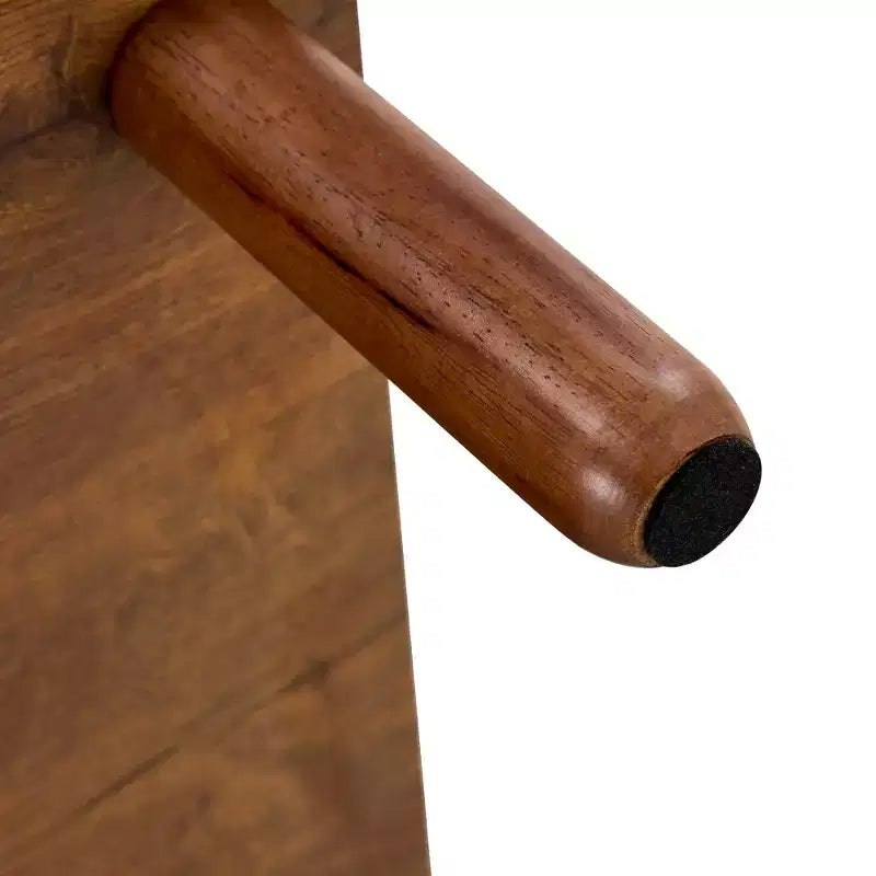 Table basse à deux niveaux en bois avec étagère de rangement et pieds ronds en hévéaTable basse minimaliste pour salon, appartement ou bureau