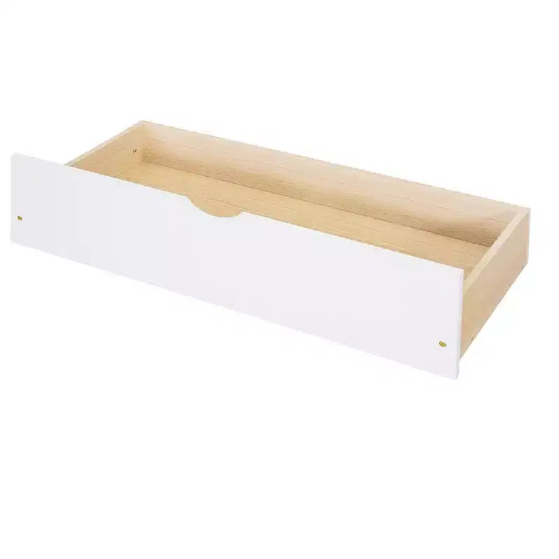 Lit superposé jumeau sur grand lit avec échelles et 2 tiroirs de rangement, cadre en pin massif, convertible en 2 lits, blanc, conception peu encombrante