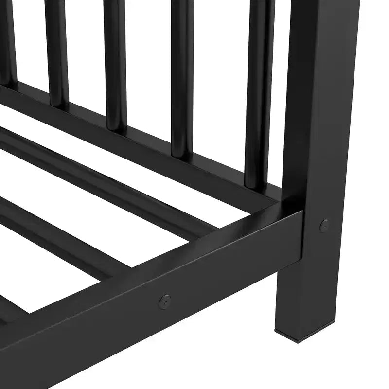Lit cabane jumeau en métal pour enfants, lit plateforme Montessori avec cadre de toit, métal robuste, pas besoin de sommier, noir/blanc/rose
