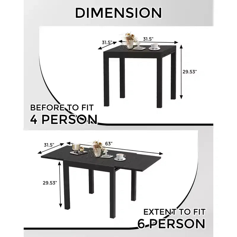 Table à manger d'extérieur extensible pour 4-6 personnes, table de patio en aluminium de 80 à 160 cm avec plateau aspect bois, pour véranda, terrasse, jardin