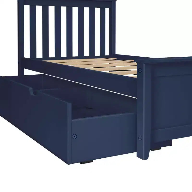 Cadre de lit simple avec tiroir de rangement, lit plateforme en bois massif pour enfants