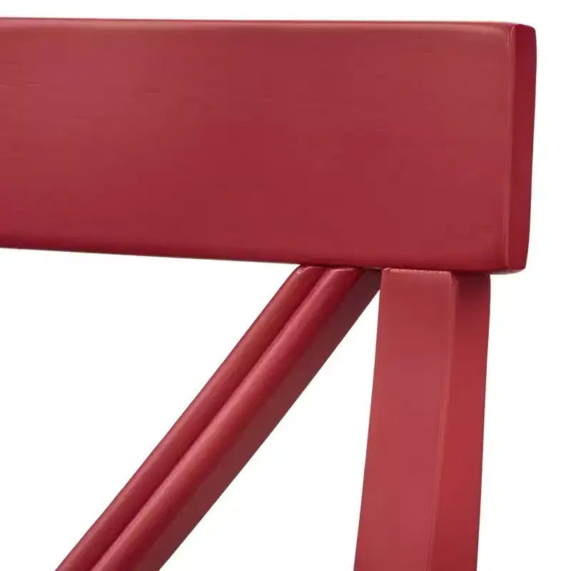 Lot de 2 chaises de salle à manger en bois massif à dossier croisé de style rustique
