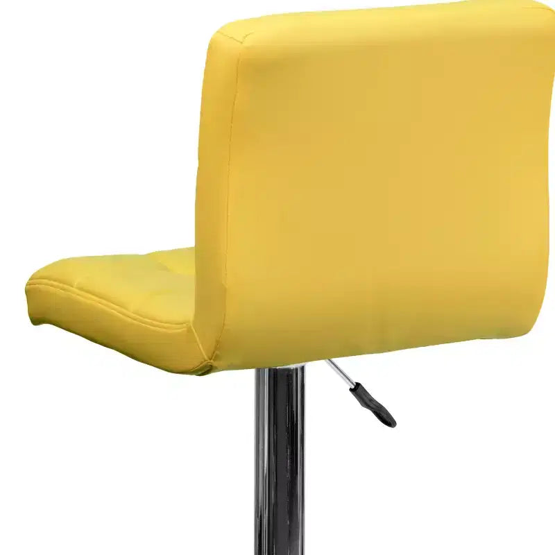 Tabouret de bar contemporain en vinyle capitonné, réglable en hauteur