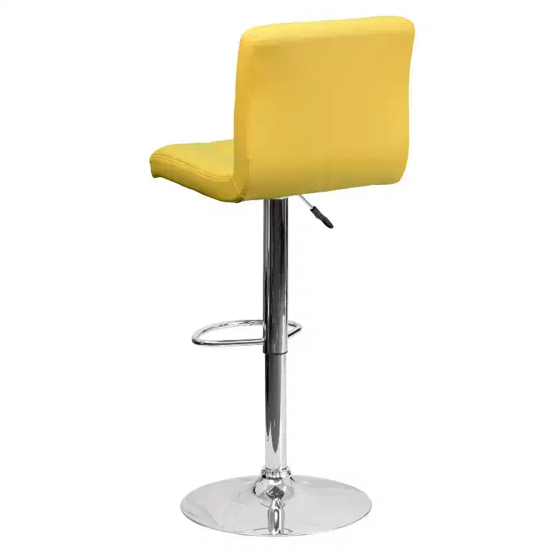 Tabouret de bar contemporain en vinyle capitonné, réglable en hauteur