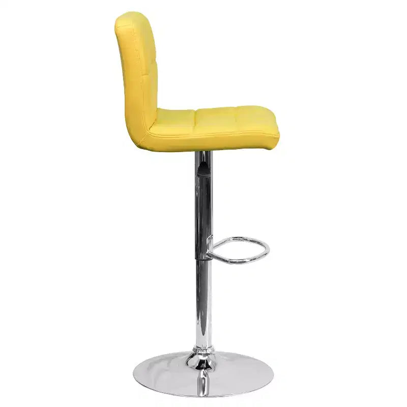 Tabouret de bar contemporain en vinyle capitonné, réglable en hauteur
