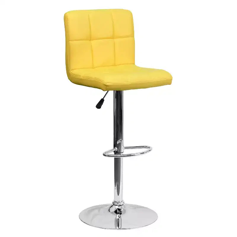 Tabouret de bar contemporain en vinyle capitonné, réglable en hauteur