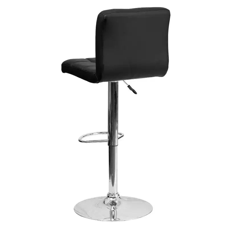 Tabouret de bar contemporain en vinyle capitonné, réglable en hauteur