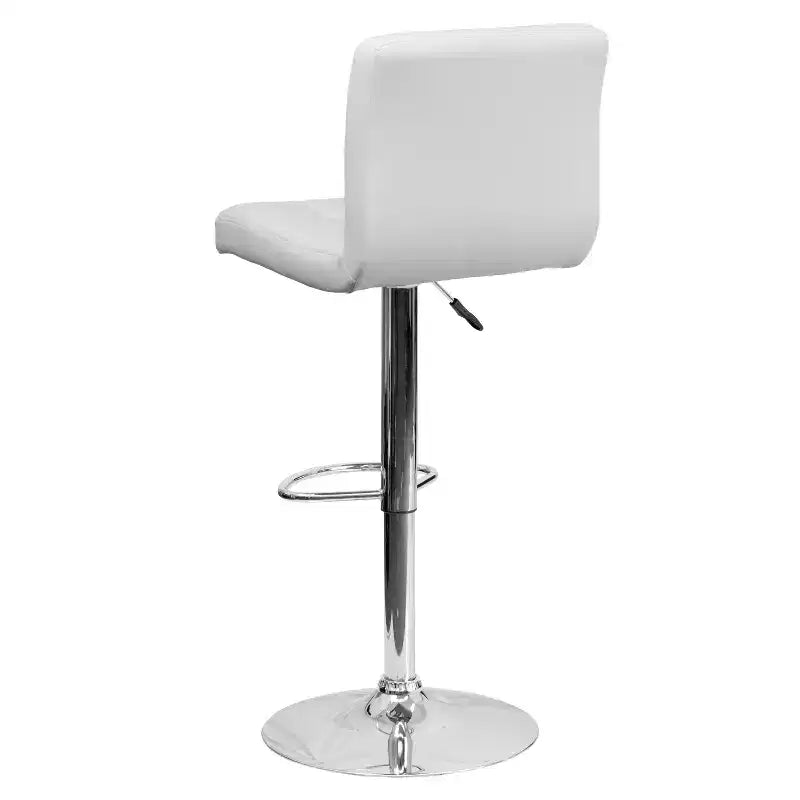 Tabouret de bar contemporain en vinyle capitonné, réglable en hauteur
