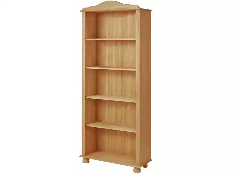 Bibliothèque en bois massif naturel - Étagère réglable à dessus arqué