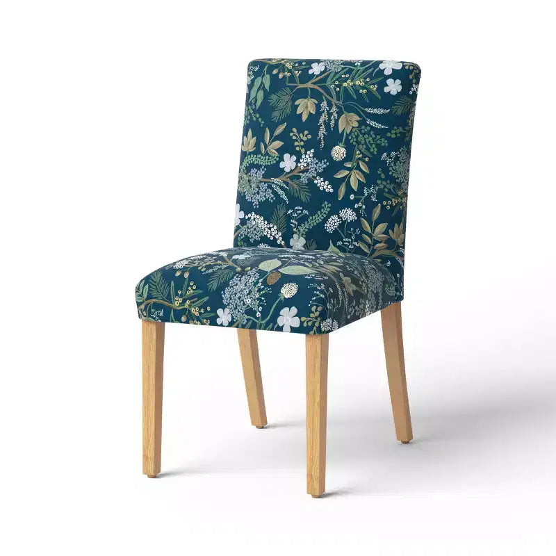 Chaise de salle à manger tapissée à imprimé floral