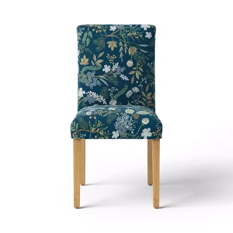 Chaise de salle à manger tapissée à imprimé floral