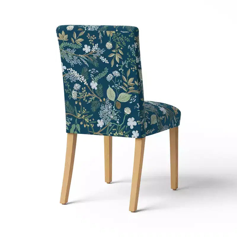 Chaise de salle à manger tapissée à imprimé floral