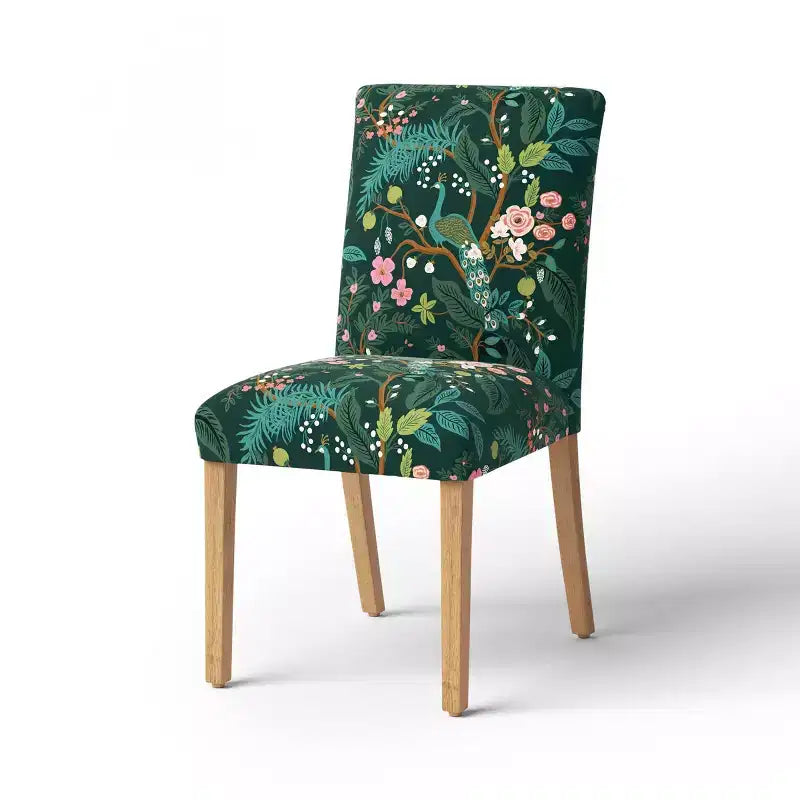 Chaise de salle à manger tapissée à imprimé floral