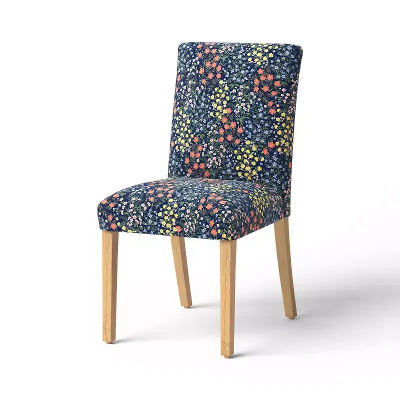 Chaise de salle à manger tapissée à imprimé floral
