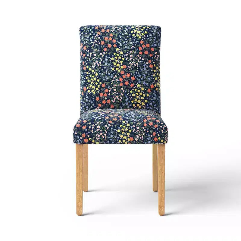 Chaise de salle à manger tapissée à imprimé floral