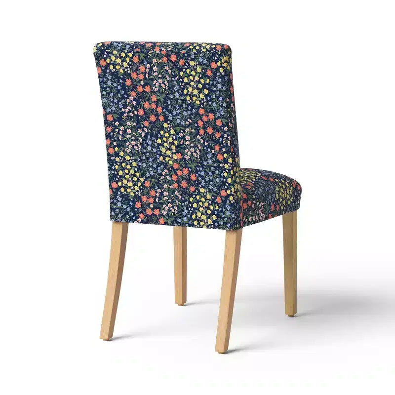 Chaise de salle à manger tapissée à imprimé floral