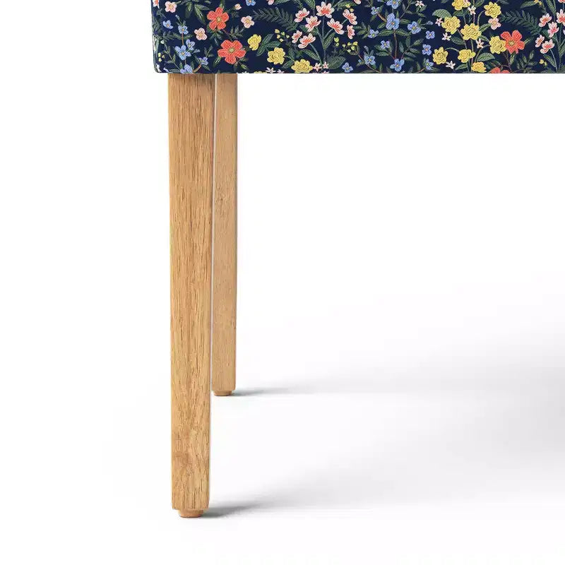 Chaise de salle à manger tapissée à imprimé floral