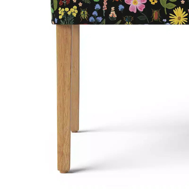 Chaise de salle à manger tapissée à imprimé floral