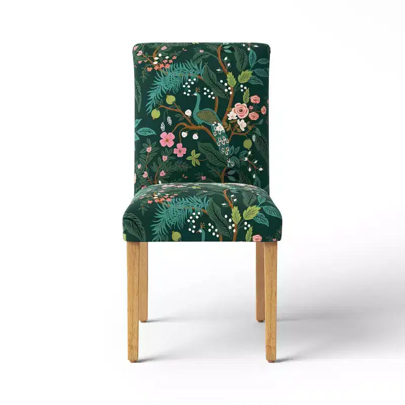 Chaise de salle à manger tapissée à imprimé floral