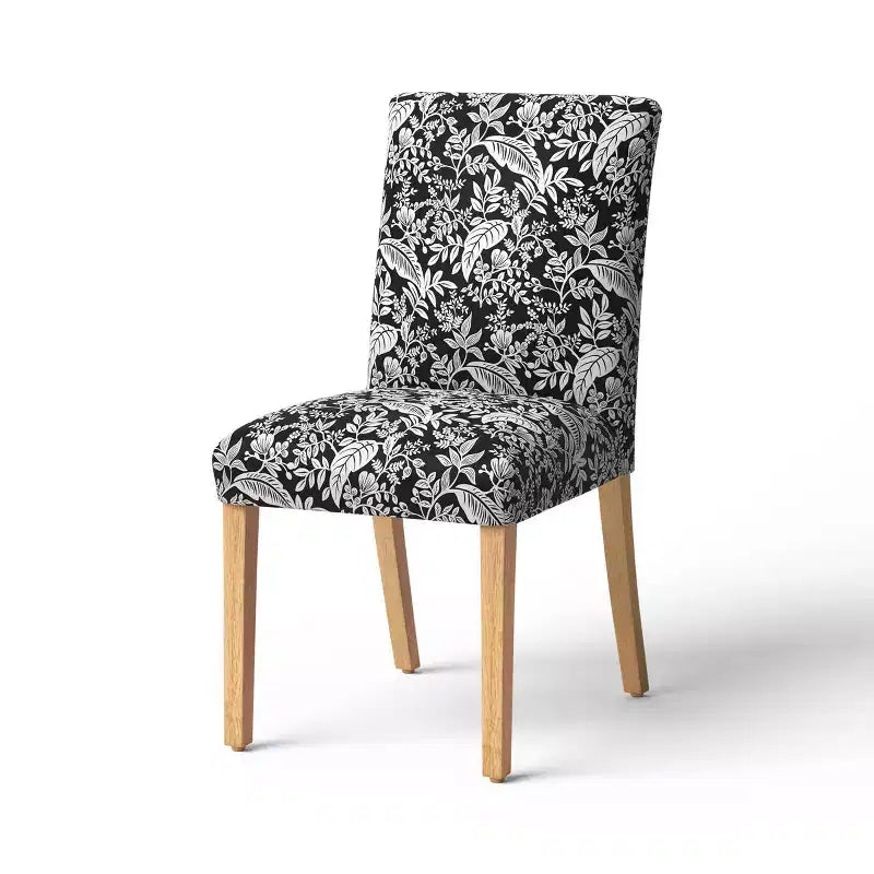 Chaise de salle à manger tapissée à imprimé floral
