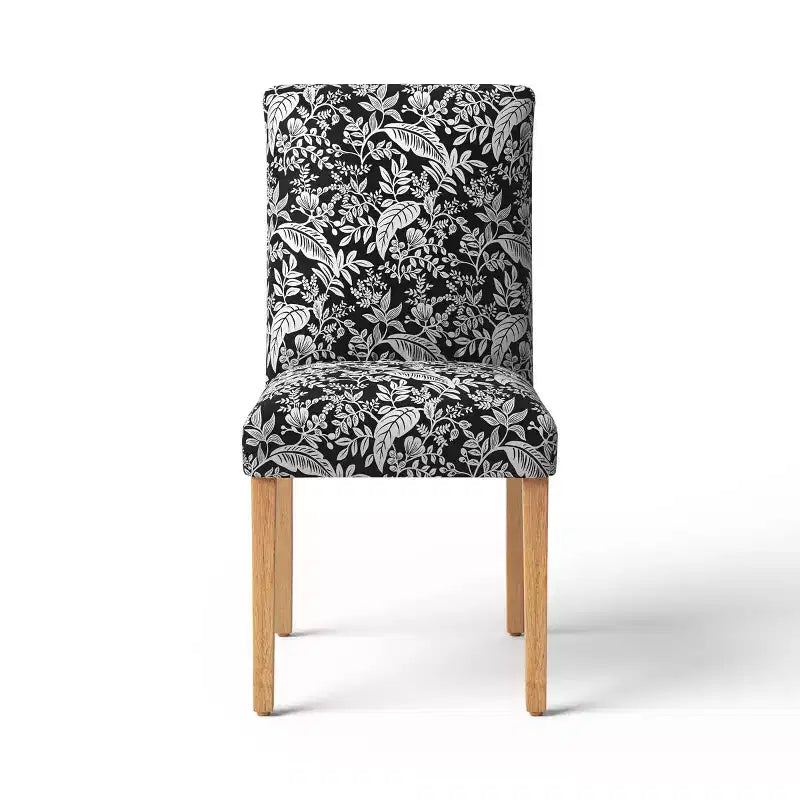 Chaise de salle à manger tapissée à imprimé floral