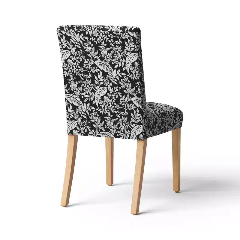 Chaise de salle à manger tapissée à imprimé floral