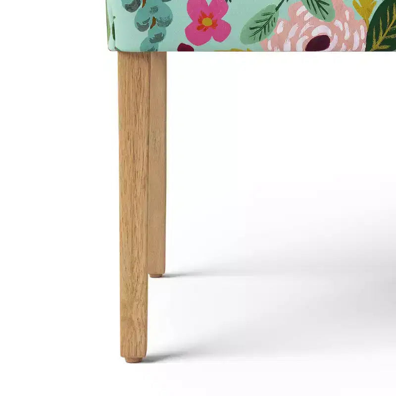 Chaise de salle à manger tapissée à imprimé floral