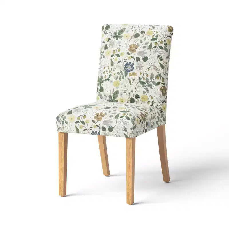 Chaise de salle à manger tapissée à imprimé floral