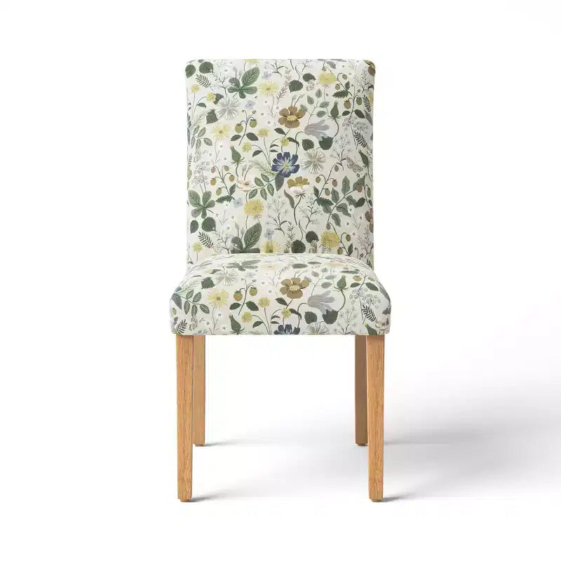 Chaise de salle à manger tapissée à imprimé floral