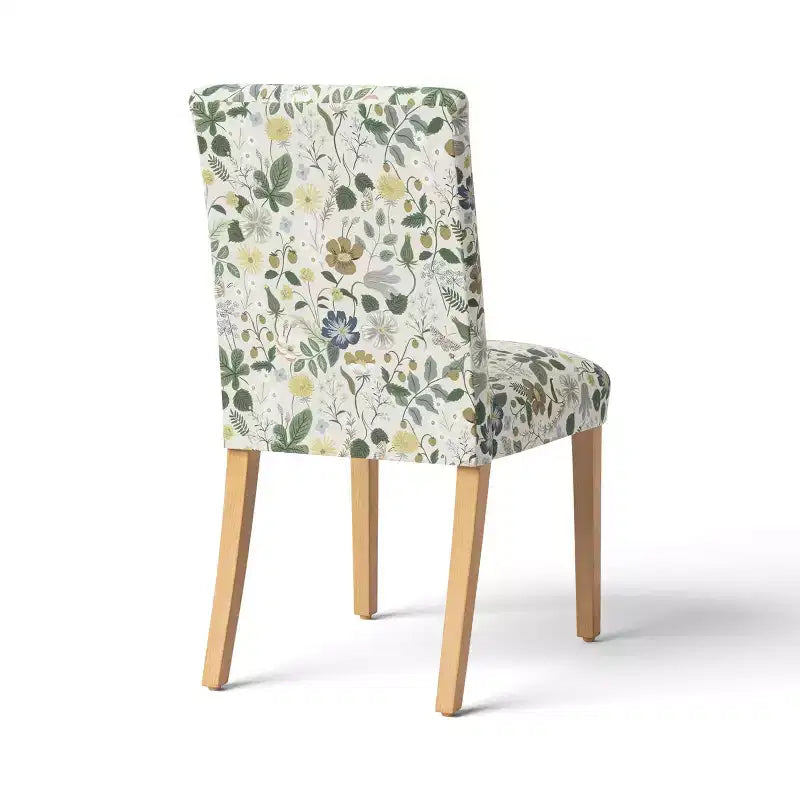 Chaise de salle à manger tapissée à imprimé floral