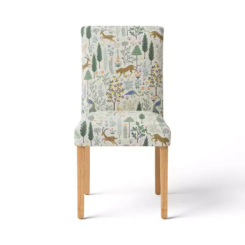 Chaise de salle à manger tapissée à imprimé floral