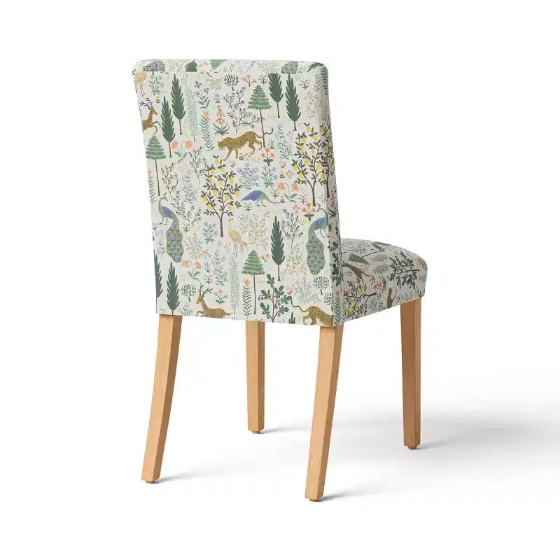 Chaise de salle à manger tapissée à imprimé floral