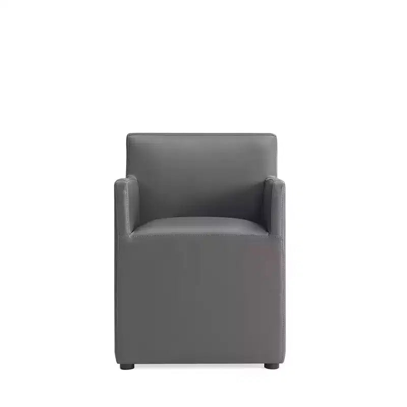 Fauteuil de salle à manger moderne carré en similicuir