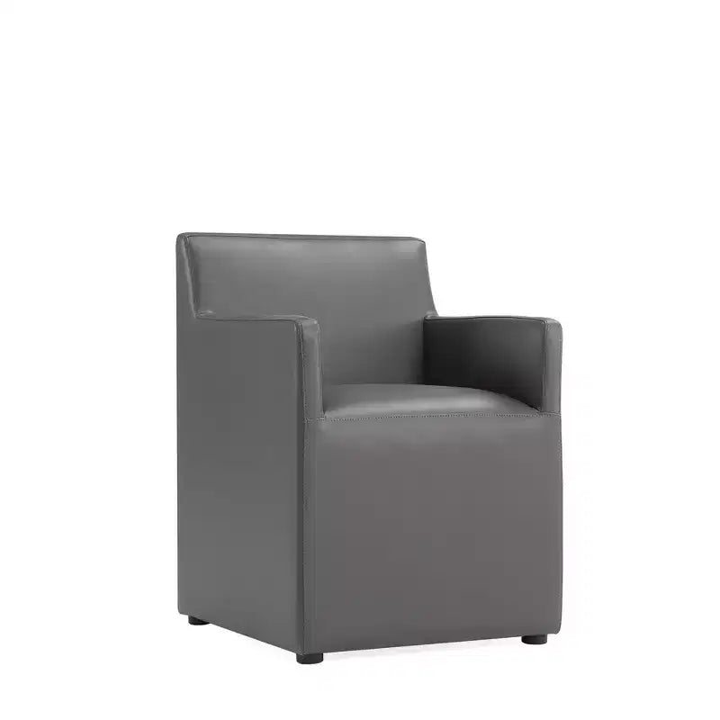 Fauteuil de salle à manger moderne carré en similicuir