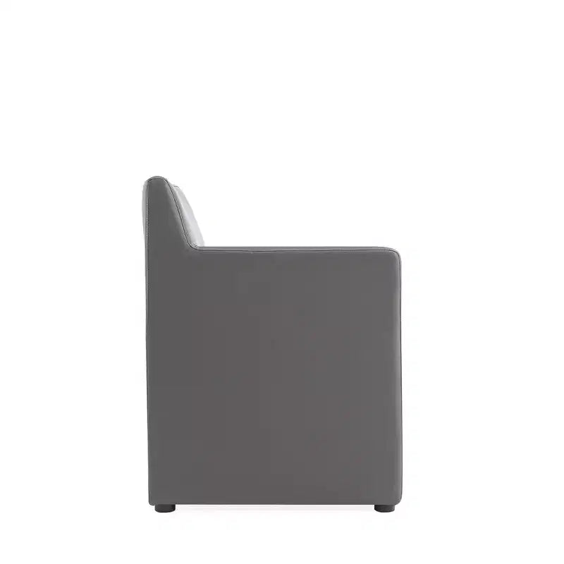 Fauteuil de salle à manger moderne carré en similicuir
