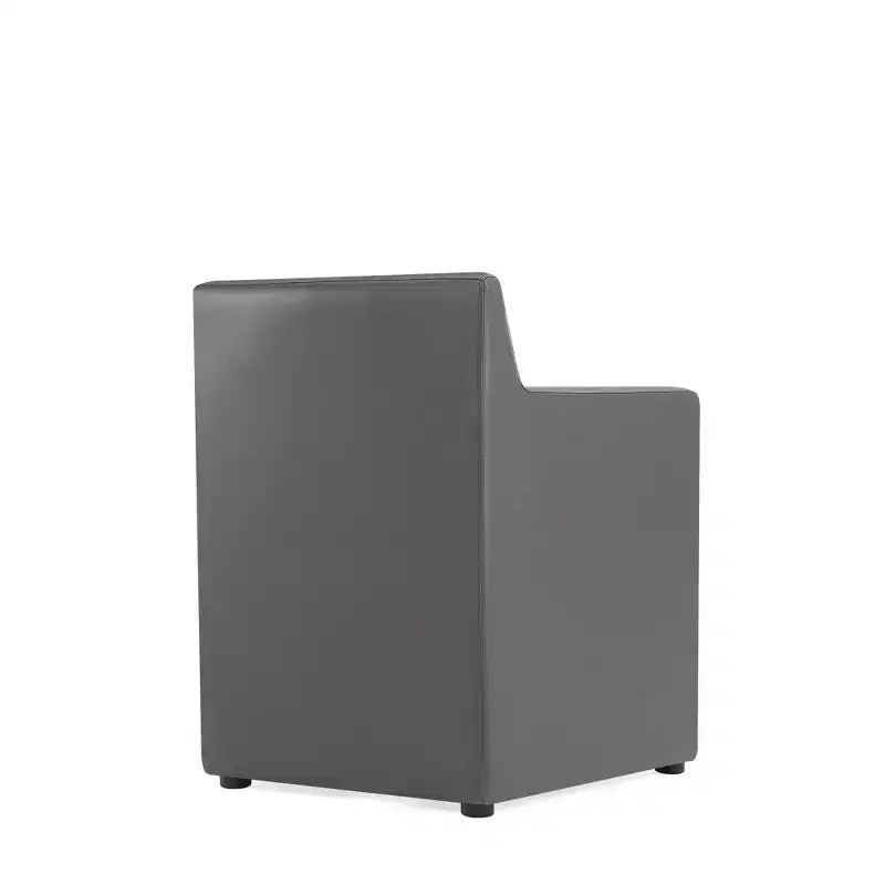 Fauteuil de salle à manger moderne carré en similicuir