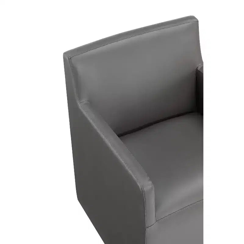 Fauteuil de salle à manger moderne carré en similicuir