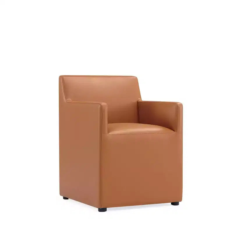 Fauteuil de salle à manger moderne carré en similicuir