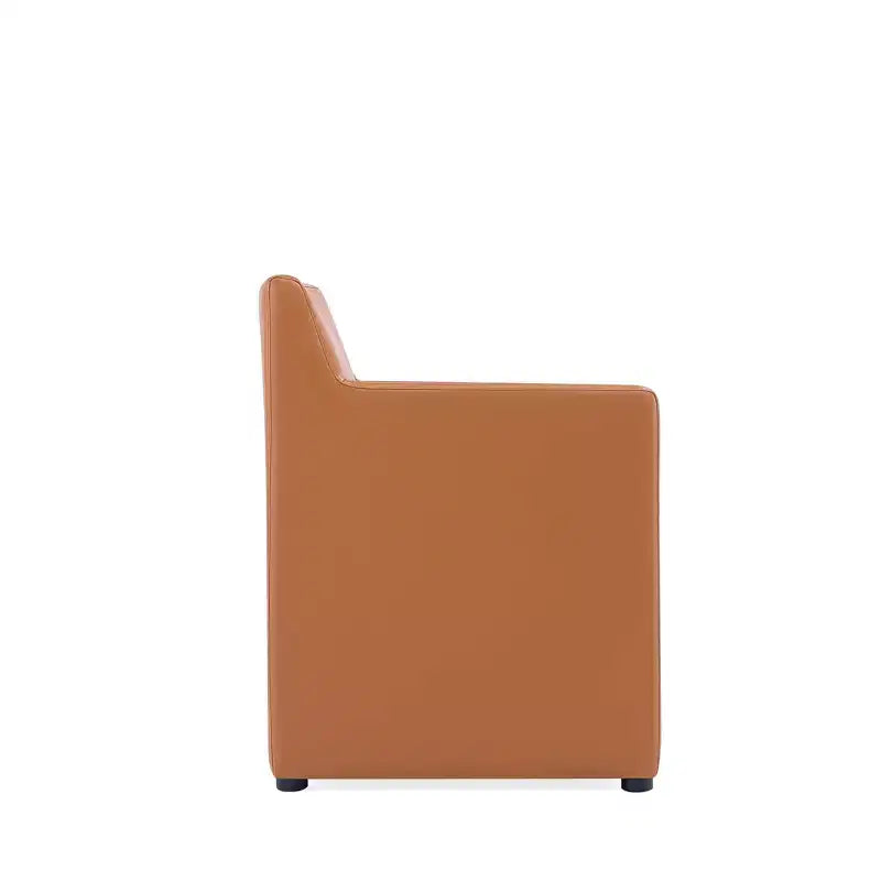 Fauteuil de salle à manger moderne carré en similicuir