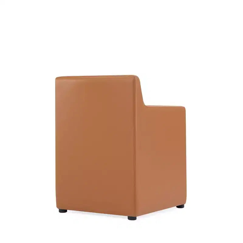 Fauteuil de salle à manger moderne carré en similicuir