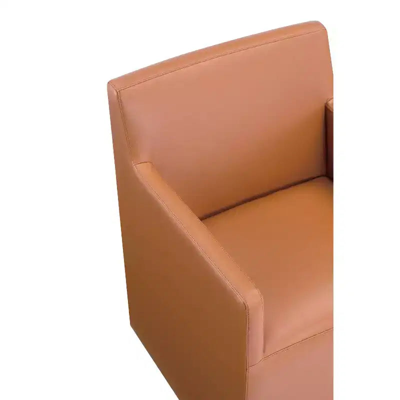 Fauteuil de salle à manger moderne carré en similicuir