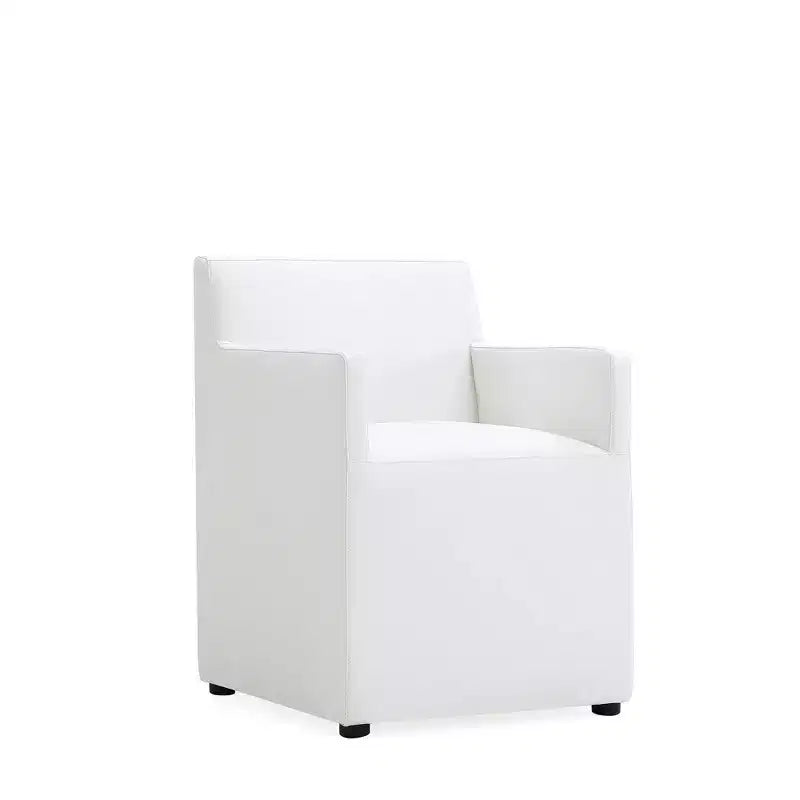 Fauteuil de salle à manger moderne carré en similicuir