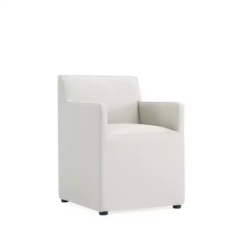 Fauteuil de salle à manger moderne carré en similicuir