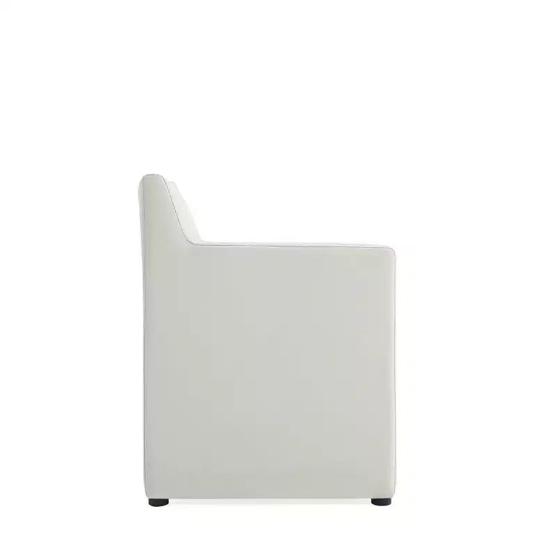 Fauteuil de salle à manger moderne carré en similicuir