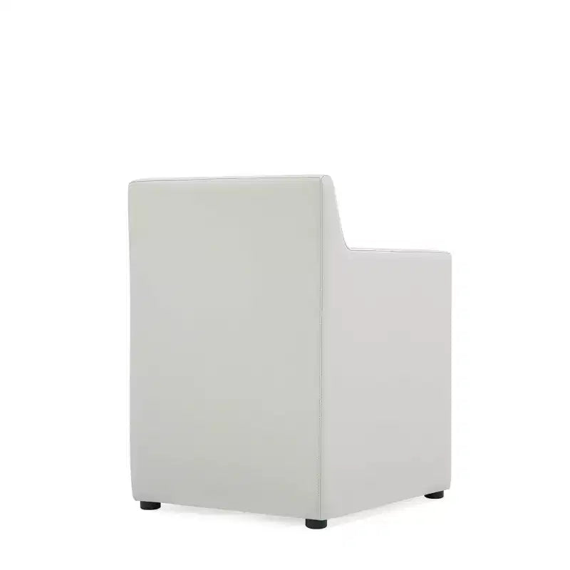 Fauteuil de salle à manger moderne carré en similicuir