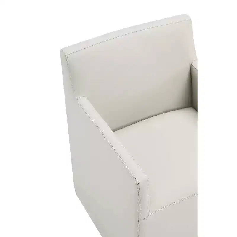 Fauteuil de salle à manger moderne carré en similicuir