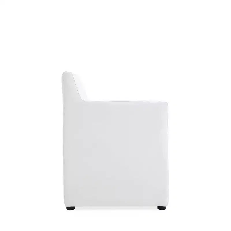 Fauteuil de salle à manger moderne carré en similicuir