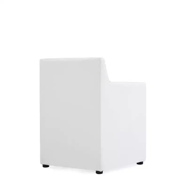 Fauteuil de salle à manger moderne carré en similicuir